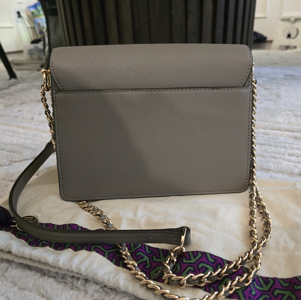 🌟Tory Burch Saffiano Leather Convertible Shoulder bag - Taupe - Picture 6 of 10